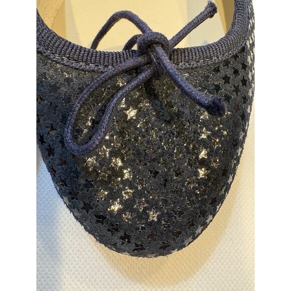 Anniel Ballet Flat Dark Blue Suede w/Darker Stars Size 38/8 Made in Italy - Picture 1 of 9